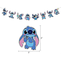 Pikkukuva 4 / 5: Lilo ja Stitch -syntymäpäiväkoristeet, Stitch -syntymäpäivälippu, kakun koristeet, ilmapallot, Stitch -teemainen syntymäpäiväjuhlan koristeet (FMY)