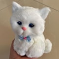 Miniatyrbild 2 av 5: Pälsklädd kattunge spargris simulering kattunge sparbössa pengabox, födelsedag, jul, nyårsgåva (FMY)