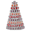 Miniatyrbild 5 av 5: 6-vånings Rund Macaron-tornställning i Plast - Displayställ för Dessert - Macaronhållare (FMY) 10 Tier
