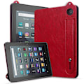 Pikkukuva 5 / 5: Amazon Fire HD 8 (2024) (2020) Kotelo Käsiremmi Jalusta Nahkainen Tablettisuojus - Harmaa (FMY) Multicolor Red