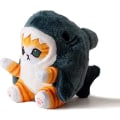 Miniatyrbilde 1 av 5: Søt hai-katt plysjleketøy, 8'' katteansikt hai utstoppede dyr plysjdukker, Kawaii myk utstoppede katt hai pute for gutter (blå)  (FMY)