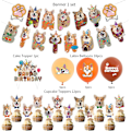 Pikkukuva 3 / 5: Kawaii Corgi -teemainen syntymäpäiväjuhlatarvikkeet, mukaan lukien banneri, ilmapallot, kakun koristeet, cupcake-koristeet, söpöt ja karvaiset corgi-koiran juhlatarvikkeet (FMY)