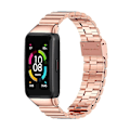 Miniatyrbild 2 av 5: Rostfritt stål armband för Huawei Band 6 / Honor Band 6  (FMY) Rose Gold
