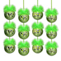 Miniatyrbild 1 av 5: 12-pack Grinch-kulor för julgran - Gröna tomtar med fluffigt hår Dekorationer (FMY) 12pcs