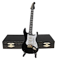 Miniatyrbild 1 av 3: Ornamental Miniatyr Replika Gitarrer Mini Klassisk Gitarr/elgitarr Modell Julgransprydnad (FMY) Black Electric Guitar