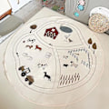 Miniatyrbilde 5 av 5: Rundt teppe med gårdsmotiv - Mykt, pustende, maskinvaskbart - Tepper for babyer, småbarn, krypende barn, stue, soverom, barnerom - (FMY) Multicolor