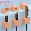 Miniatyrbilde 1 av 5: 6 stk Magnetiske Kabelorganisering Klips Multifarget Datakabel Kabelarrangør Skrivebord & Veggmonterte Kroker For Telefon Data & Lader (FMY) Orange 6PCS