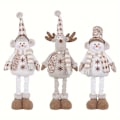 Miniatyrbilde 1 av 5: Kjøp 2, få 1 gratis, totalt 3 stk julepyntdukker - Inntrekkbare fjærbein, plysj julegnomer for bord, peis og hjem (FMY) 3pcs