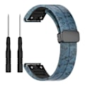 Pikkukuva 2 / 5: Tyyppi G Garmin Tactix 7 Pro/Fenix 7X/6X/6X Pro/5X Plus Musta Solki Kellon Ranneke 26mm Silikoni (FMY) Multicolor Style H