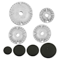 Miniatyrbilde 1 av 5: 8 stk. Kokesett med brennerlokk, erstatningssett for gasskomfyrtopp, passer de fleste gasskomfyrbrennere (FMY) Silver  Black