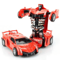 Miniatyrbild 1 av 5: 2-i-1 Deformationsrobotbilmodell i Plast Mini Transformationsrobotleksak för Pojkar En Stegs Impactfordon Bil Barnleksaker (FMY) B