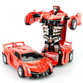 Pikkukuva 1 / 5: 2-in-1 Muuntautuva Robottiauto Malli Muovi Mini Muuntautuvat Robotit Leikki Pojille Yhdellä Askeleella Iskuajoneuvot Auto Lasten Lelut (FMY) B