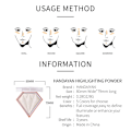 Miniatyrbilde 5 av 5: 5-fargets highlighterpudder for ansiktsmakeup, glitterpalett, glød for illuminator, kosmetikk, lysere hudtone, kontur, Shi (FMY)
