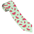 Miniatyrbilde 1 av 5: Vannmelon i grønne striper slips for menn, mote slips, smale slips, gaver til bryllup, brudgom, forretningsfest (FMY)