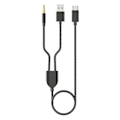 Miniatyrbild 1 av 5: 2-i-1 Type-C Bilstereo-kabel 1 Dela 2 Type C till USB A 3,5 mm AUX-kabel (FMY) Black