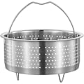 Miniatyrbilde 1 av 5: Dampkurv i rustfritt stål Metall Dampinnsats Dampskive Grønnsaker Frukt Dørslag Sil (FMY) Silver