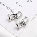 Miniatyrbillede 2 af 3: Kvinde U-formet Pin Link Kæde Øreringe Gaver (FMY) Silver
