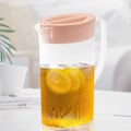 Miniatyrbillede 5 af 5: 2X Plas-tic vandkander med låg og håndtag, saftkande til køleskab, varme/kolde vandkander drikkebeholdere til lemonade (FMY) 1.5L