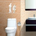 Pikkukuva 2 / 5: WC-tarra! Hauska kylpyhuoneen wc-tarra, ovien tarvikkeet, symbolimerkki, peilisetti kotiin, toimistoon ja työpaikalle (1 pari, hopea) (FMY)