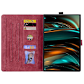 Pikkukuva 3 / 5: Lenovo Tab M11 Plus/ Tab K11 Plus Kotelo Nahkainen Jalusta Tablettisuoja Kukka Kissa Korttipaikat (FMY) Wine Red