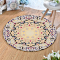 Miniatyrbillede 5 af 5: 80x80cm Rund Mandala Gulvtæppe Gulvtæppe Pude Soveværelse Stue Indretning Jikaix  (FMY)
