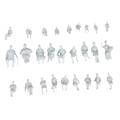 Miniatyrbillede 4 af 5: 1/50 Menneske Model Siddende Hvid Mini Figurer Tog Park Gade Layout 28mm (FMY)