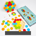 Miniatyrbilde 3 av 4: Trekantet puslespill i tre for voksne og barn - Tangram-formet modellblokk, hjernepuslespill, geometri, logikk, IQ-spill (FMY)