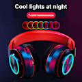 Pikkukuva 5 / 5: B39 Langattomat Kuulokkeet Taitettavat Värikkäät Hengittävät Valot Tukevat TF-Korttia Bluetooth 5.0 Stereo Painava Basso Kuulokkeet Pelille (FMY) Red