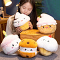 Pikkukuva 4 / 5: Piirretty syntymäpäiväkakku-pehmolelu Pehmeä täytetty nukke Tyyny Ihastuttava leipä Jälkiruoka Kakkunukke Plushies-koriste (FMY) C