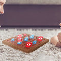Miniatyrbillede 4 af 5: Træ Tic Tac Toe Mini Brætspil Legetøj Tic Tac Toe Brætspil Til Voksne Og Børn (FMY)