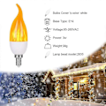 Miniatyrbillede 4 af 5: LED Flamme Flimrende Pære LED Ild Emulering Lys E14 E27 Stearinlys Lampe 4 Tilstande Belysning Kreativ Juleatmosfære Lampe Hjem Dekoration 1 Stk (FMY) E14 2 pcs