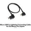 Miniatyrbillede 2 af 5: Micro USB til Lightning Fjernbetjening Tablet Telefon Data Konverteringsoverførselskabel til Android iOS DJI Spark Mavic Pro, Model: Sort (FMY)