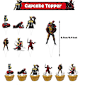 Pikkukuva 3 / 5: Deadpool & Wolverine -teemainen syntymäpäiväkoristeet HAPPY BIRTHDAY -bannerit, ilmapallot ja kakun koristeet (FMY)