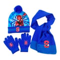 Barn Gutter 3-delt Spiderman Vintervarm Hatt, Halsduk og Hansker Sett (FMY) Blue