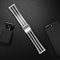 Miniatyrbilde 4 av 4: Erstatningsreim for Garmin Vivoactive 4 - Stilig 22 mm armbånd i rustfritt stål (FMY) Silver  Black
