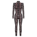 Miniatyrbillede 3 af 5: Dame Jumpsuit til Halloween Fest 3D Slange Print Bodysuits Cosplay Print Kostume Stræk Skinny Catsuit Overall (FMY) XL