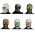 Pikkukuva 4 / 5: Halloween-kallopäänaamio - Liikkuva leuka - Luuranko-asu - Kauhu - Pelottava (FMY) Light color