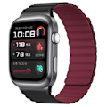 Miniatyrbillede 3 af 3: For Huawei Watch D2 Silikon Urremærke Magnetisk Udskiftningsrem - Grå Gul (FMY) Multicolor Black Wine Red