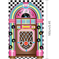 Pikkukuva 2 / 5: Jukebox-leikkausbanneri 50-luvun rock and roll -banneri taustakangas syntymäpäiväjuhliin vauvakutsuihin syntymäpäiväjuhlatarvikkeet (FMY)