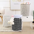 Miniatyrbild 2 av 4: Stor Tvättkorg Rund Smutsig Kläder Vikbar Hink Förvaring Tunna Organizer (FMY) Gray 1pc