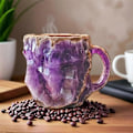 Miniatyrbilde 2 av 5: Harpiks Ametyst Mineral Krystall Kaffeekrus - 3D Unik Edelstenslignende Krus, Perfekt Bursdags- & Julegave til Kvinner (FMY)