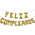 Pikkukuva 1 / 4: 1 Set Feliz Cumpleaños Ilmapallosetti Koristeelliset Ilmapallot Syntymäpäiväjuhlien Ilmapallot (FMY) Golden 42.00X34.00X0.10CM