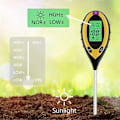 Miniatyrbillede 2 af 5: 4 i 1 Solid PH Jordtester, Lys- og pH-tester Syre, Temperatur, Jordfugter, Jordfugtighedstester Sensor til Planter, Havebrug, (FMY)