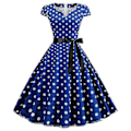 Pikkukuva 1 / 3: Naisten Pöytäliina Hepburn Retro 50-luvun 60-luvun Rockabilly Iltapuku Swing Midi-mekko (FMY) Dark Blue M