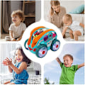 Pikkukuva 3 / 5: Läpinäkyvä vaihteistoauto valoilla ja musiikilla - Valolla varustettu ryömintälelu lapsille pojille ja tytöille, Bump & Go -kilpa-auto liikkuvilla vaihteilla (FMY) 388 68