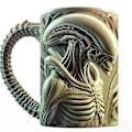 Miniatyrbilde 3 av 3: Ny Xenomorph Krus Formet Krus Termisk Overføring Flat 3D Effekt Kaffekopp 500ml (FMY)