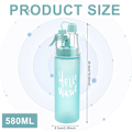 Pikkukuva 2 / 5: Vesisuihkepullo Sumuttava Vesipullo Urheiluvesipullo Ulkoiluun 580ml Juomapullo Käännettävällä Pillillä, Kostutukseen Co (FMY) Frosted Blue