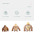 Miniatyrbild 4 av 5: Simulering Squish Stretchy Spongy Squishy Monkey Gorilla Stress Relief Toy Vent Doll  (FMY) Grey 12*12