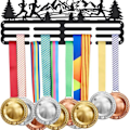Miniatyrbild 1 av 5: Medaljhållare för Löpning - Displayställ för Medaljer, Sport, Metall, Väggmontering, Dekoration för Över 60 Medaljer för Löpning, Marathon (FMY)