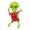 Miniatyrbilde 1 av 5: 3D Dansende Svingende Vind-Opp Skjelett Leke Moteskrivebordsdekorasjon for Studerom Kontor  (FMY) Red and Green 17cm